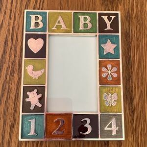 Godinger Baby metal and stained glass Picture Frame with graphics.
